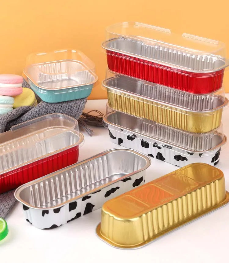 High Temperature Resistant Roasted Thickened Aluminum Foil Cup with Cheese Lid Disposable Oven Cups for Food Packaging