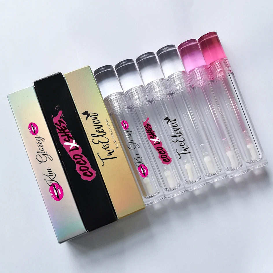 Biodegradable Lipgloss Tube Unique FULL clear Lip Gloss Containers Tube Empty Lip Gloss Wand Tube
