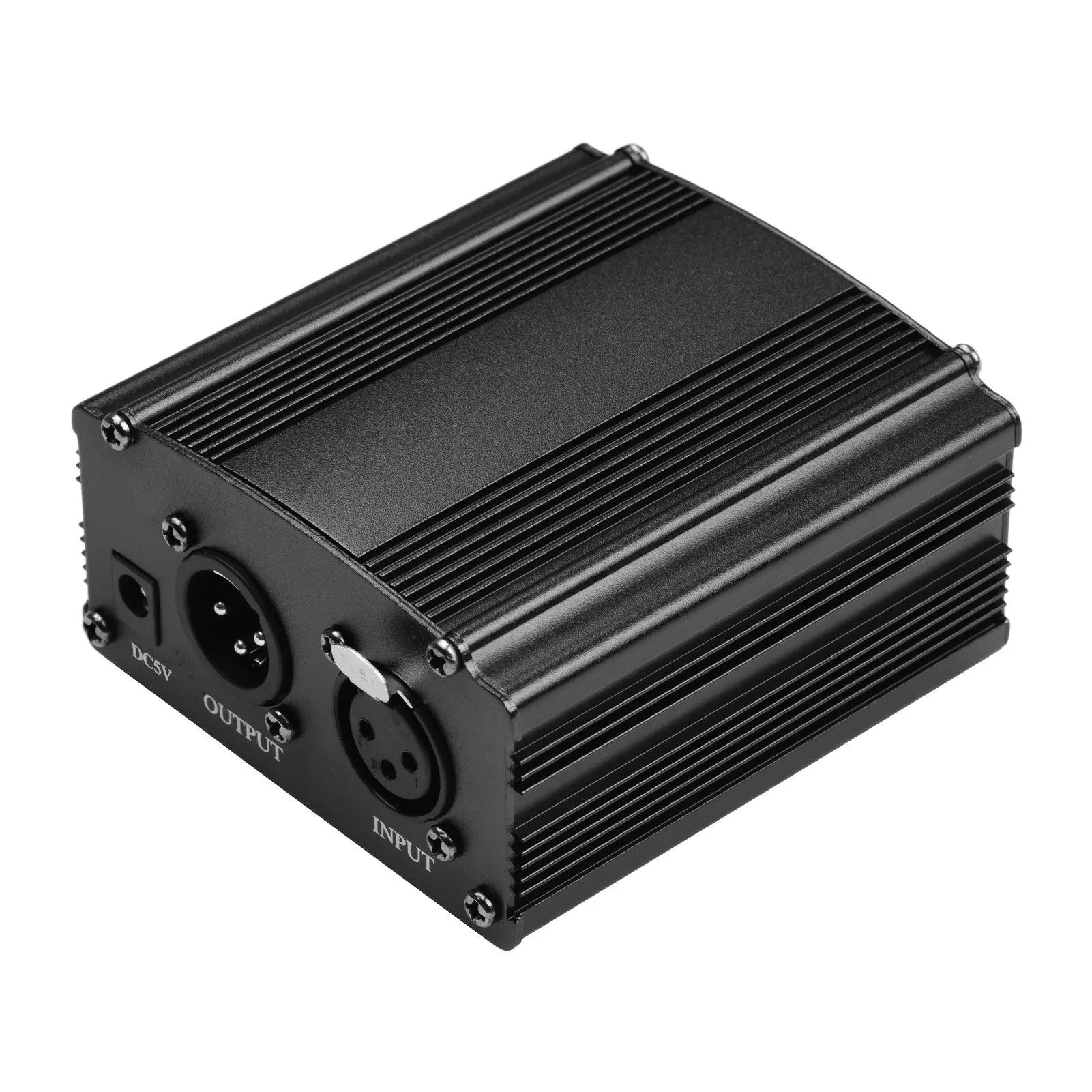 Ultra-compact Microphone +48V Phantom Power Supply with XLR Input & Output for Condenser Microphone Studio Music Recording