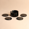 YUSHI Custom Natural Green Marble Tea Coasters Set of 4 Marble Coaster for Home Kitchen and Dining Decor