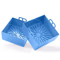 Customs LOGO Air Fryer Liners Foldable Silicone Basket NON-Stick Kitchen Gadget Collapsible Pot with Handle Baking Tool for Oven