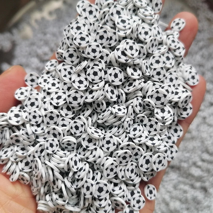 1KG Wholesale Slime Sprinkles Artificial Football Soccer Polymer Clay Sprinkles Slices