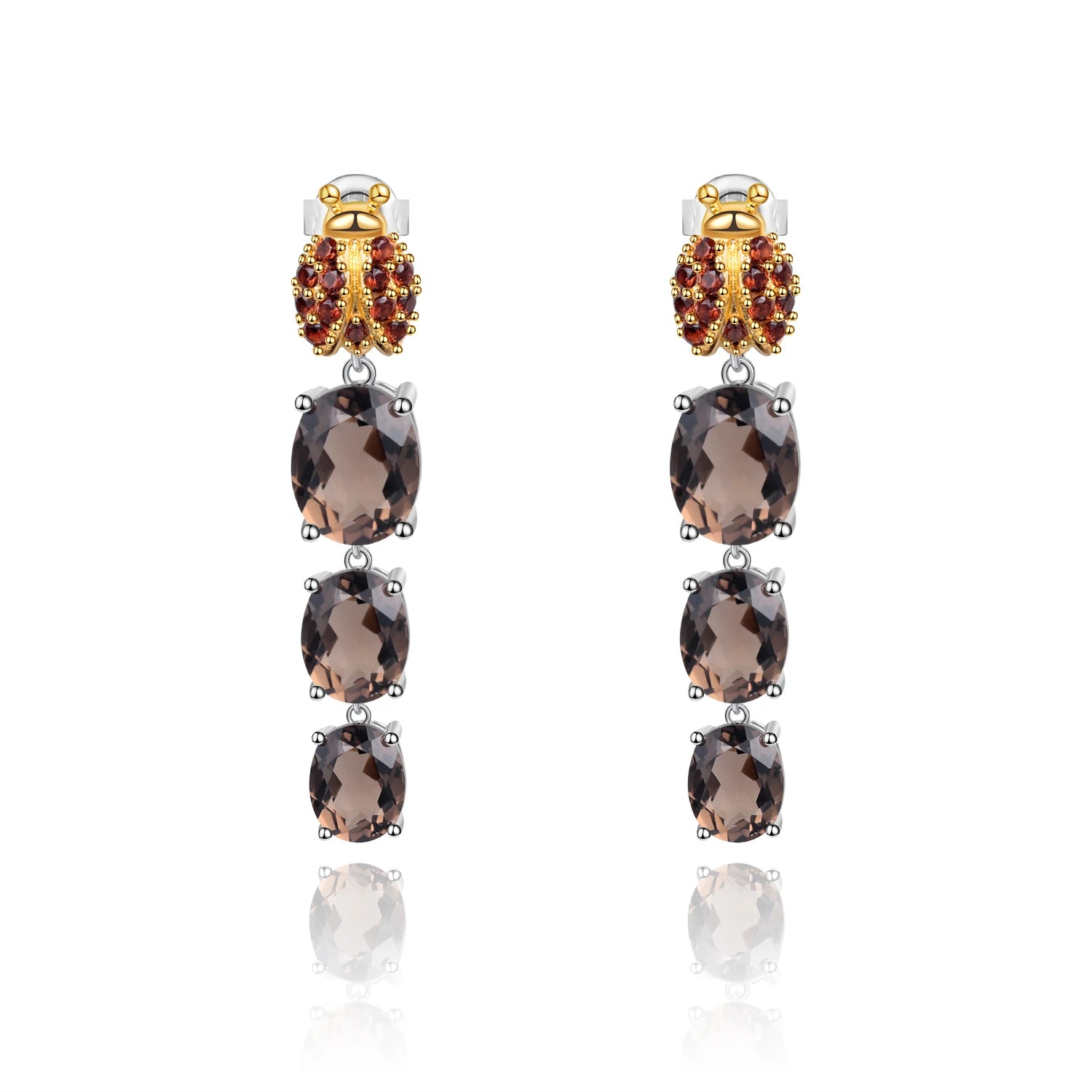 C8300 Abiding Jewelry Wholesale Hot Sale 925 Silver Jewelry Earring Gemstone Stud Earrings Gold Plated