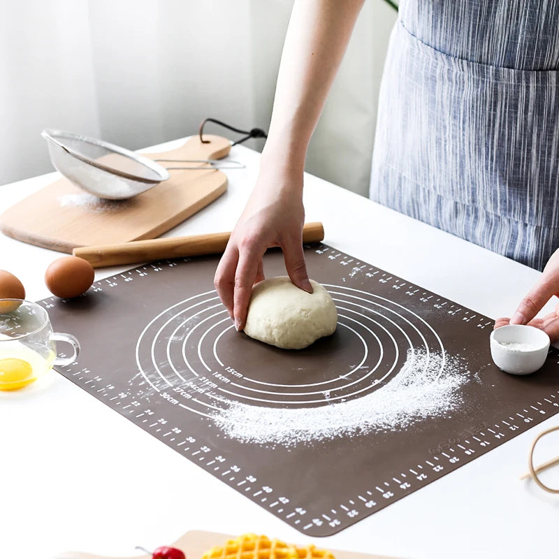 Non-Sticky Silicone Baking Mat Thickening Flour Rolling Scale Mat Kneading Pizza Dough Pad Baking Pastry Rolling Mat Cake Liners