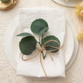 Wrinkled Cotton White Napkin Wedding Restaurant Hemstitch Cloth Napkin for Table Decoration Plain Weave Reusable  Fabric Napkins
