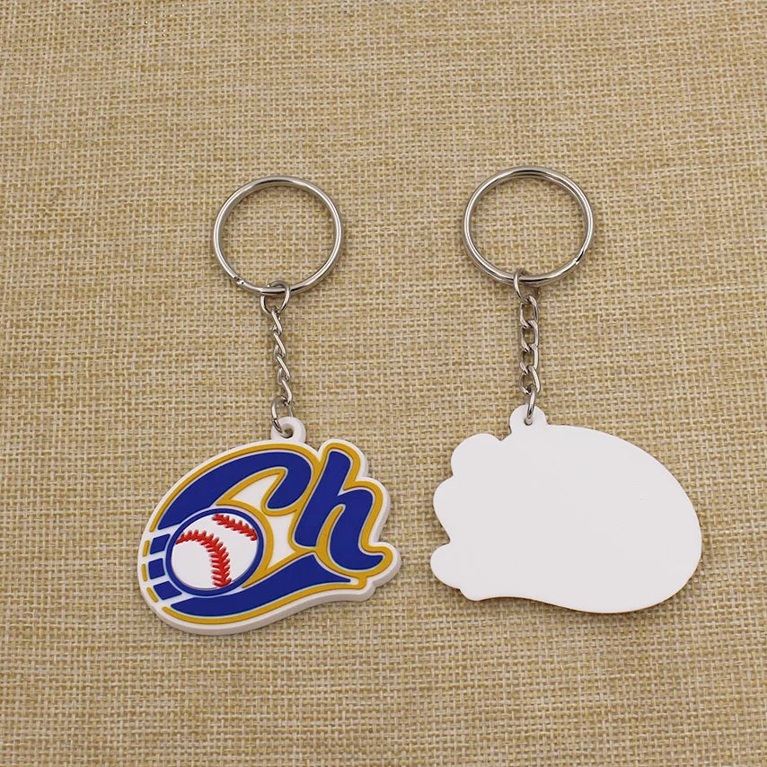 Promotional Business Gift Custom Logo 2D/3D PVC & Soft Rubber Keychains with Letterpress Printing Personalized Sports Style