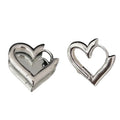 New Fashion 925 Sterling Silver Hoop Earrings Fine Big Heart Female Charm Jewelry for Women Wedding Party Gift