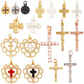 New Religious Style Charm PendantCross 18K Gold Plated Inlaid Cubic ZirconiaJewelry Necklace Bracelet Accessories Supplies L05