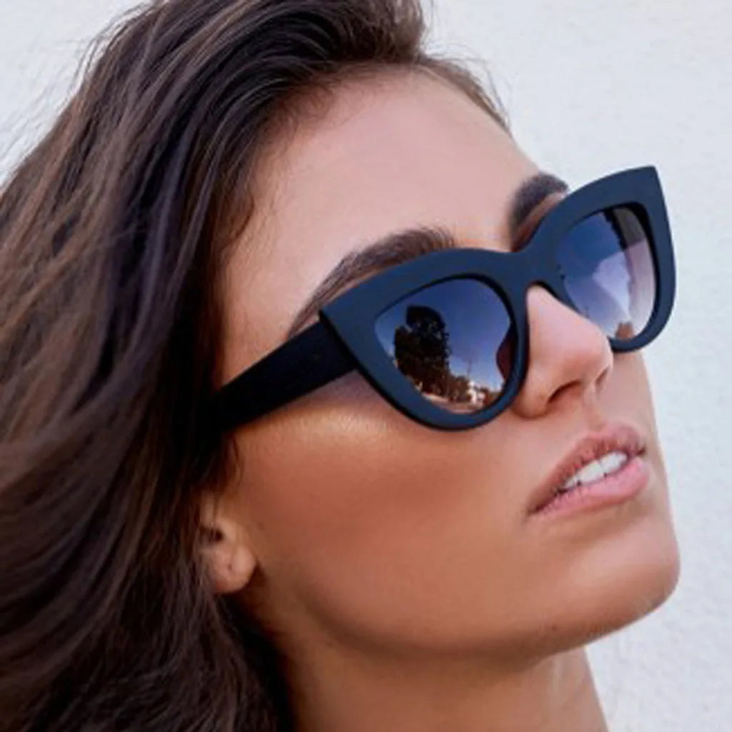 Cheap Custom Logo Women's Retro Fashion Cateye Sunglasses UV400 PC Lenses & Frame Multi-Color Sun Shades Glasses