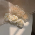 New Designer Camellia Hair Clamp Clip White Flower Vintage Hair Accessories for Elegant Women Spring Clips Fabric Mesh Hair Grip