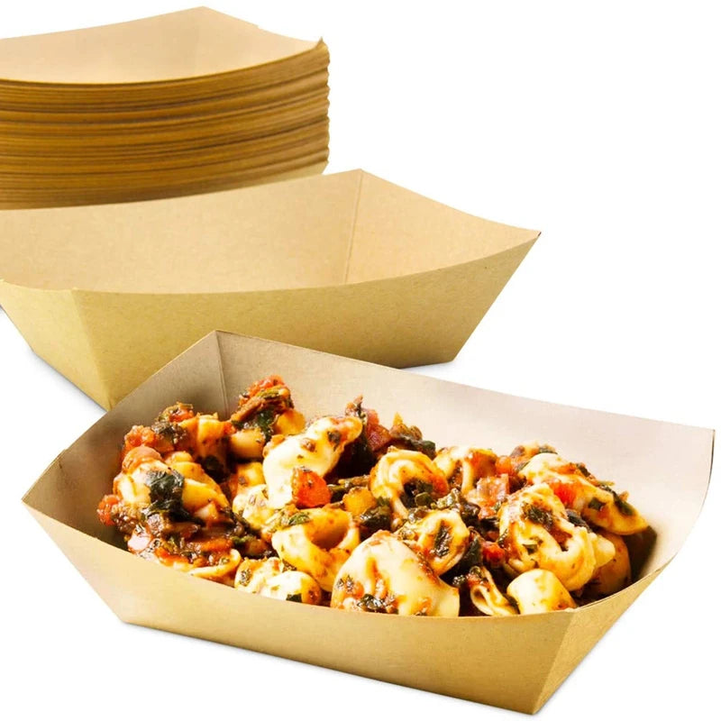 Good Quality Kraft Paper Packaging Storage Box square for French Fries and Fish Disposable bowl
