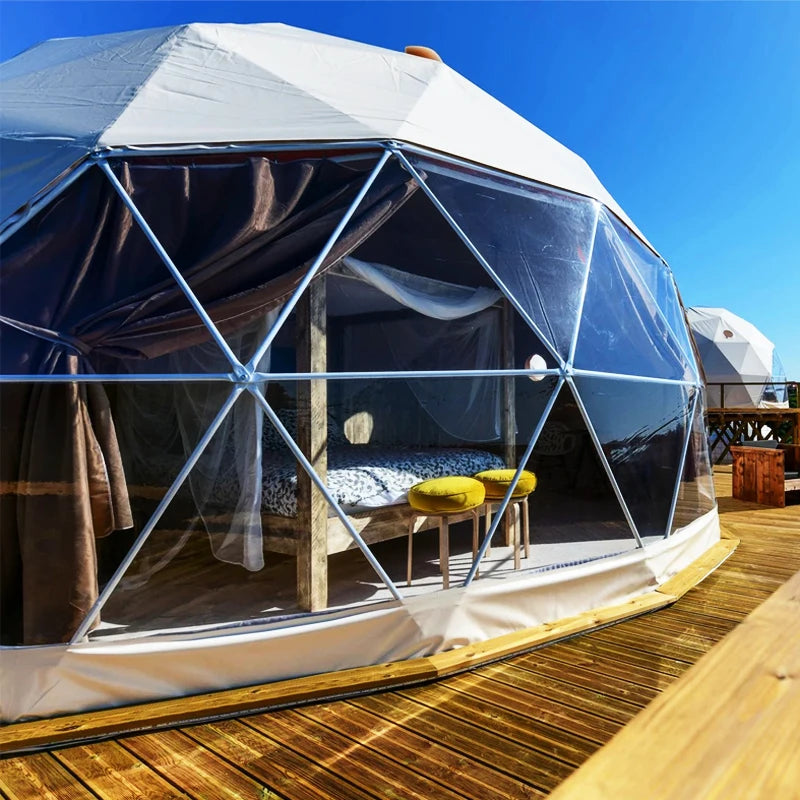Glamp Washroom Geodesic Home Tent Appointed Outdoor Luxury Igloo Geodesic Camping Dome