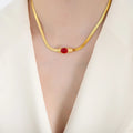 Unique Design Party Fashion Lasting Stainless Steel Chain CZ Collarbone Necklace Bracelet Set Women P1496-E433