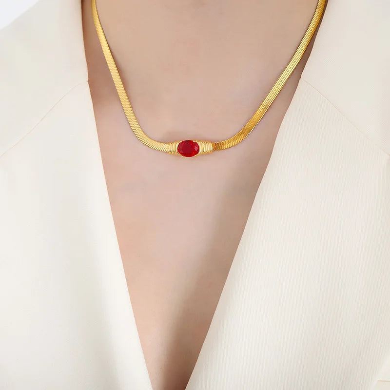 Unique Design Party Fashion Lasting Stainless Steel Chain CZ Collarbone Necklace Bracelet Set Women P1496-E433