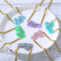 Customized Two-color Acrylic Women's Name Necklace Heart-shaped Crown Nameplate 5NK Chain Bohemia Birthday Gift Good Friends