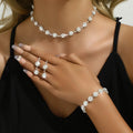 Wholesale Accessories Sparkling Claw Chain Necklace Rhinestone Earrings & Bracelet Set for Evening Wear