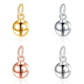 4mm 5mm 6mm 925 Solid Sterling Silver Round Bells Pendant for Earring Necklace Jewelry Making