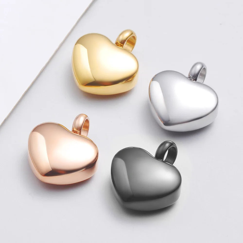 Wholesale Custom Logo Urn Necklace Cremation Cylinder Memorial Stainless Steel Memorial Heart Pendant Necklace