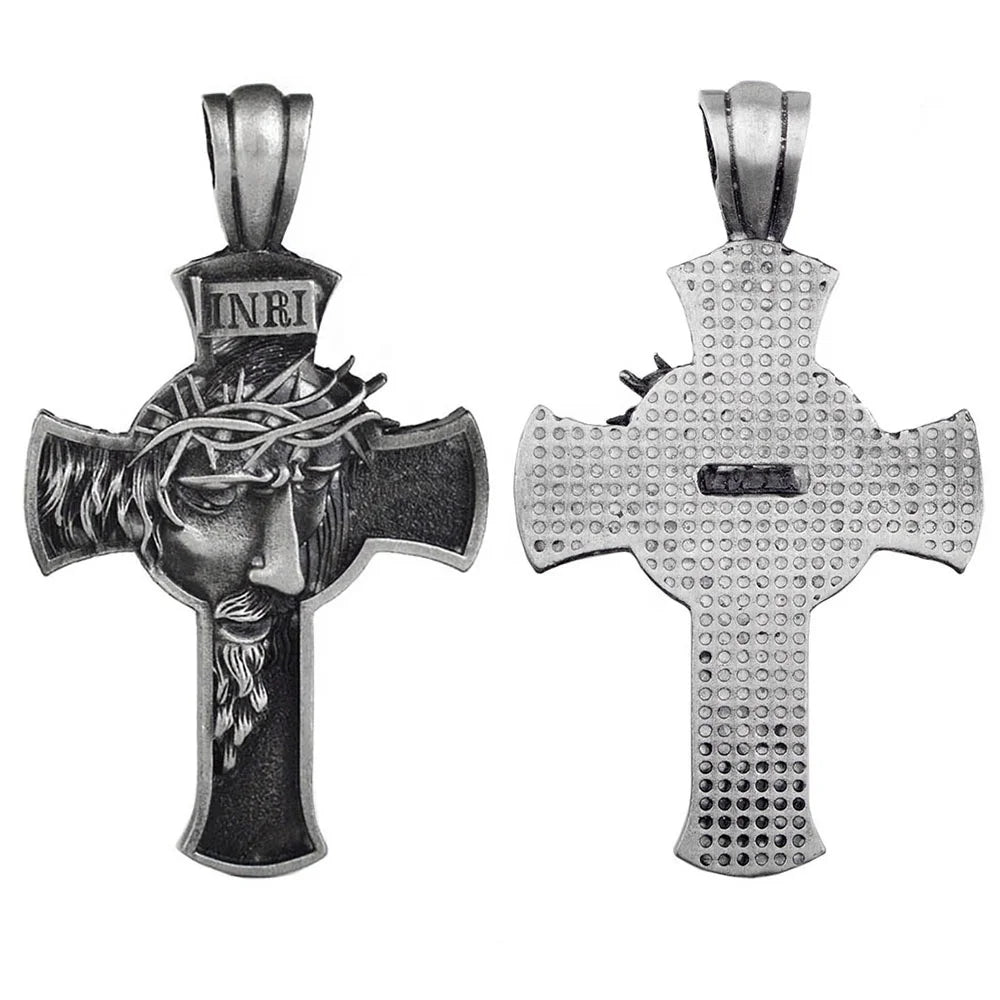 Precious Blood of Jesus Crucifix 66mm High Quality Religious Catholic Silver Cross