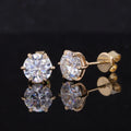 Starsgem Classic Fine Jewelry 18K Solid Yellow Gold With 7mm D/VVS Diamond Moissanite Stud Earrings