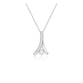 Unique Design 925 Silver Cubic Zircon Simple Geomereic Big Stone Pendant Necklace