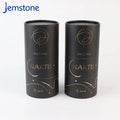 Luxury Cylinder Glass Bottle Perfume/Essential Oils Matt Black Silver Tubes Matt Black Packaging Recyclable Stamped Design