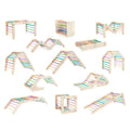 Rainbow Wooden Montessori With Arch Ramp Safety Indoor Exercise Toys Climbing Frame Set Picklers Triangle