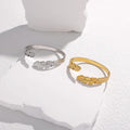 BM Eco-friendly JEWELRY Gold Stainless Steel Open Feather Bangle