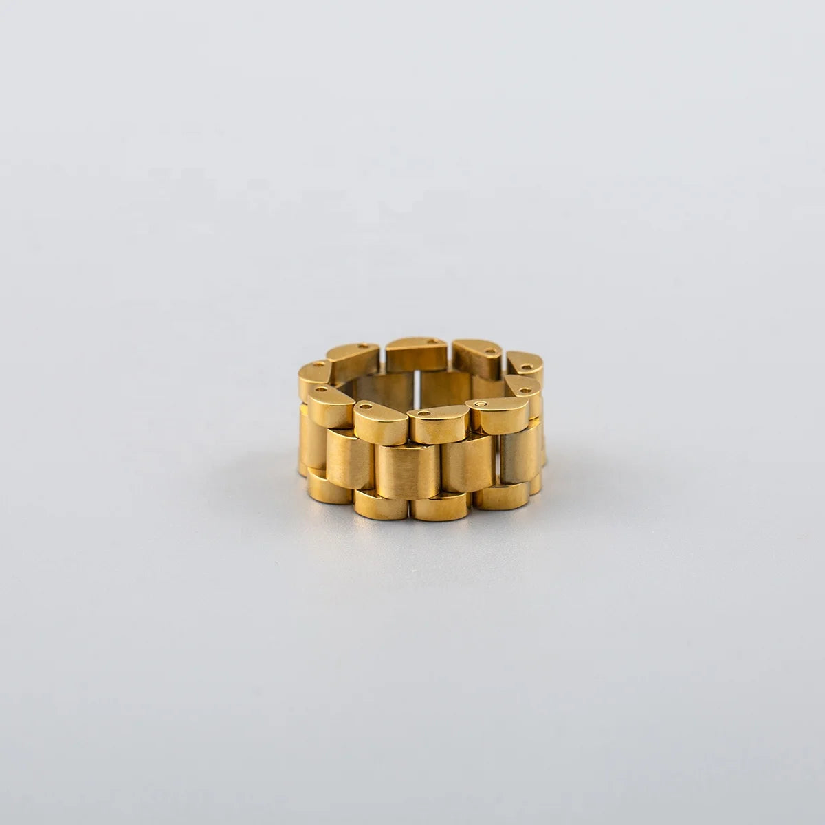 Fashion Golden Engagement Ring Stainless Steel Plating Gold Chain Rings for Men's Party Decor Jewelry