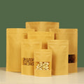Fast Delivery Clear Window Ziplock Food Grade Kraft Paper Bags for Packaging Spices and Sugars for Pet Food As Well