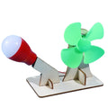 Creative Wooden DIY Wind Power Bulb Toys Steam Scientific Experiment Kits Kids Toys steam boat toys