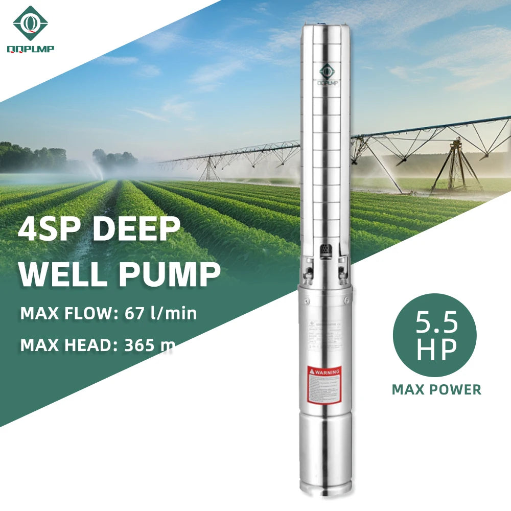 QQPump 4SP3/39 4HP 304 Stainless Pumps Submersible Wate Pumping 3000w for Deep Well