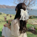 MIO Fashion Organza Big Bow Hair Clip Elegant Ribbon Bowknot Spring Clip Solid Color Handmade Hairpin Women Hair Accessories