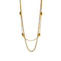 European American Trendy Retro Simple High-End Gold-Plated Multi-Layer Necklace Fashion Chokers Collarbone Chain Stainless Steel