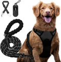 2023 No Pull Reflective Adjustable Pet Dog Collar Harness Leash Set with Pet Poop Bag Dispenser for Medium Big Dog