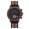 DODO DEER Men's Stainless Steel Wooden Watch 22mm Antique Fashion Style Customizable Logo Engraved Buckle Ebony Wood Glass