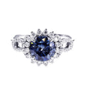 Tianyu Gems Stock Gold Jewelry Blue Color Lab Diamond White Gold Ring for Women