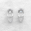 Sterling Silver 5*7mm Semi Mount Stud Earrings Empty Support Blank Claws Setting S925 Base Without Center Stone for DIY Inlay
