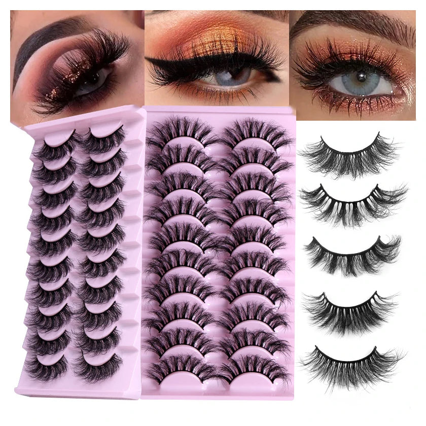 100% Hand Made 10 Pairs Fluffy Lashes Wholesale 3d Eyelashes Strip Lashes Lash Application Revolutionized Finally Effortless