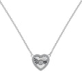 Dylam Dainty Women Jewelry Gold Plated 925 Silver Link Chain 5A Cubic Zirconia Laser Heart Pendant Necklace Necklaces