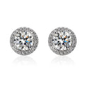 Moissanite S925 Sterling Silver Round Bag Earrings Temperament Light Luxury Factory Wholesale