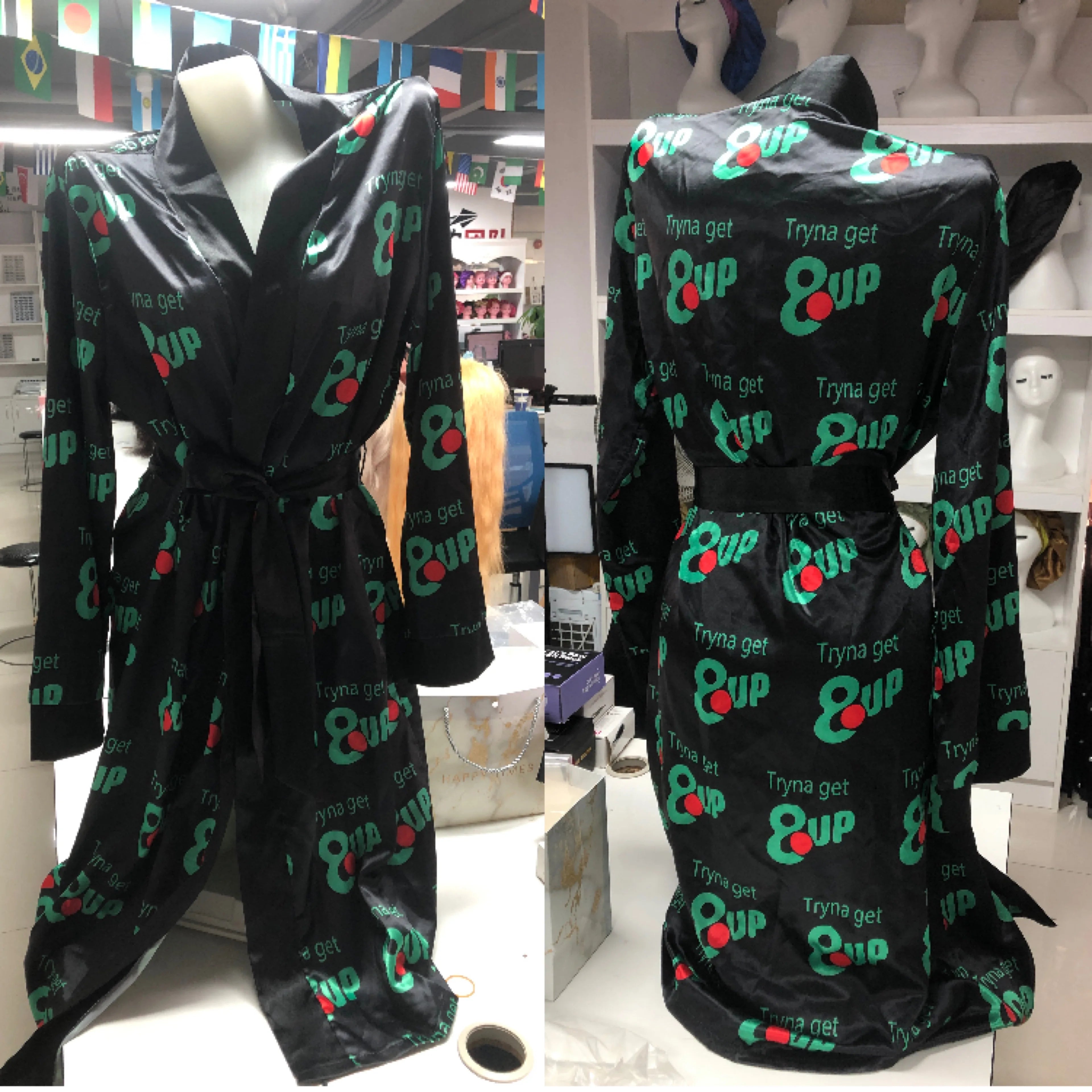 Factory Wholesale Custom Logo Robe Luxury Plain Dyed Satin Night Gown Women Silk Robes