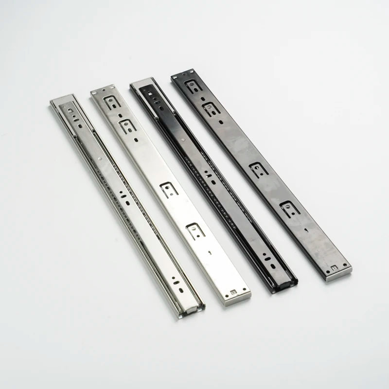 45mm Steel Cabinet Drawer Slide  Push Open Roller Runner Telescopicas Ball Bearing Drawer Slide for Furniture