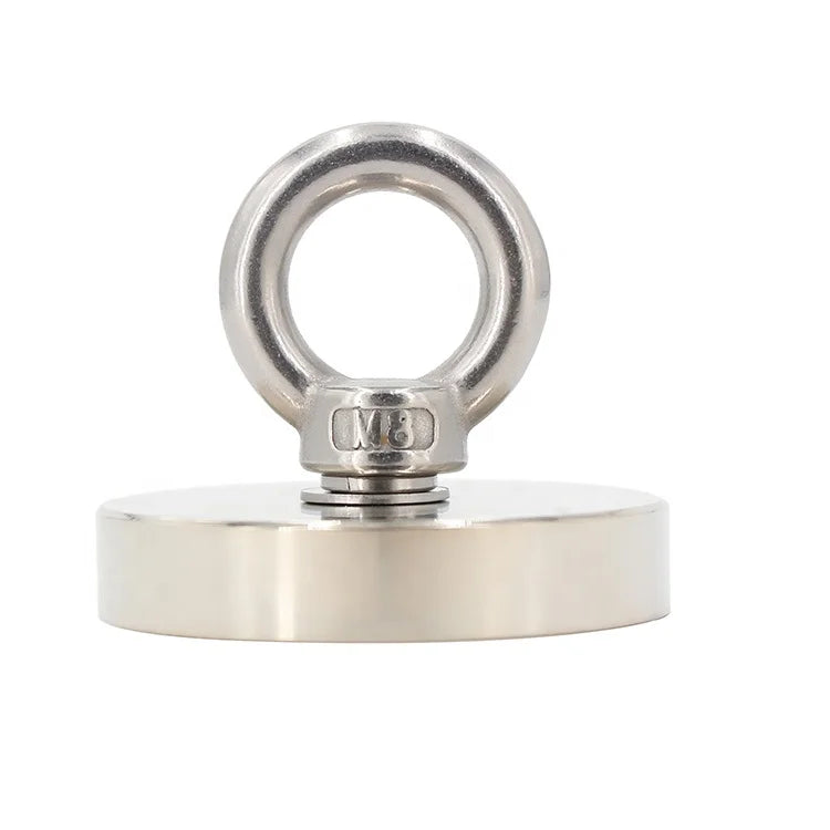 120KG 260LBS N35 D60mm Single Side Countersunk Hole Round Neodymium Fishing Magnet with Eyebolt