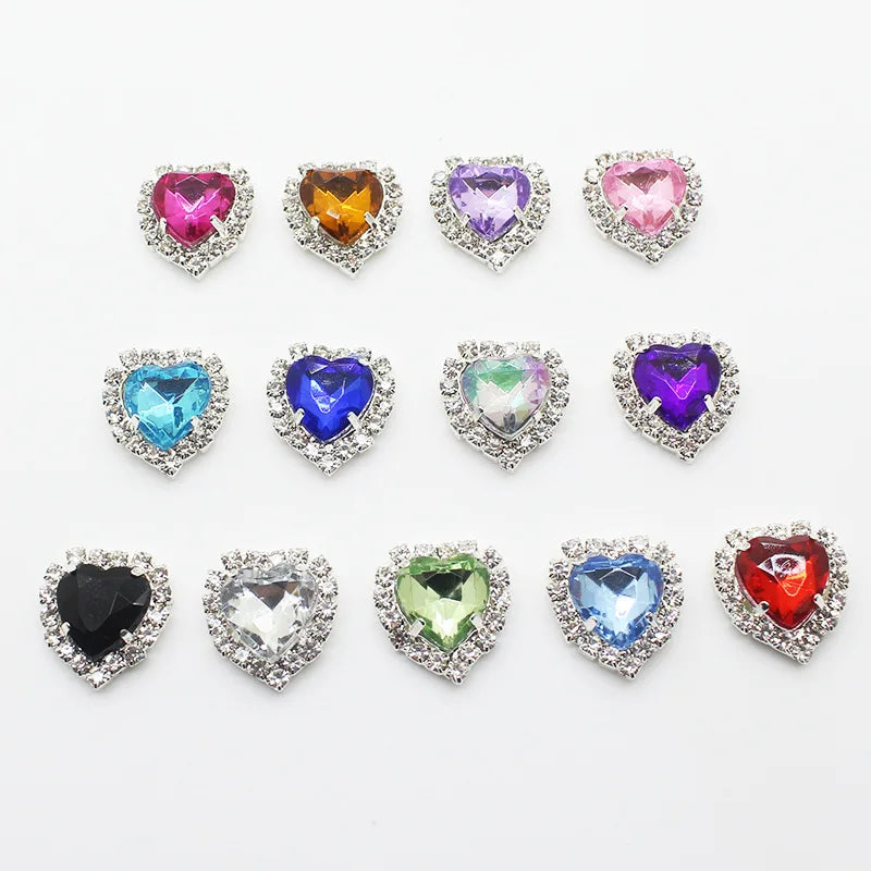 SP New Arrived Trendy Style 18mm Crystal Rhinestone Charms Acrylic Heart Necklace Pendant