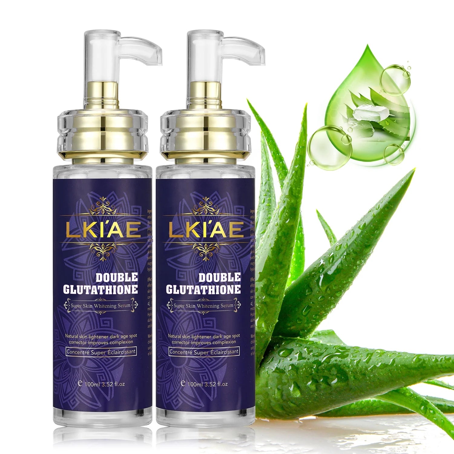 Private Label LKIAE Organic Double-Glutathione Vitamin B5 Liquid Face & Body Whitening Serum for Dark Knuckles Home Use
