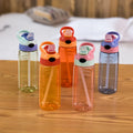 Custom Logo Portable Transparent PP Straw Eco-Friendly Water Bottle for School Kids with Handle Lid