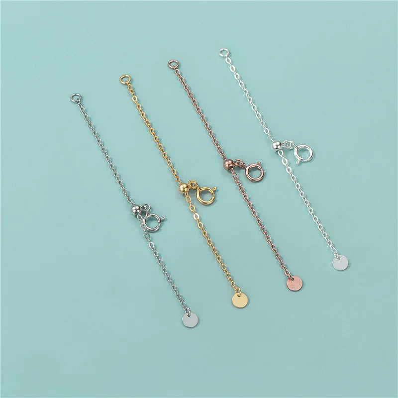 Adjustable 925 Sterling Silver Cross Extended Chain with Spring Clasp and End Tag Wholesale