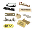 Cheap Custom No Moq Shiny Gold Sliver Magnetic Name Tag Pin Logo Letter Metal Lapel Pin Brooches for Business