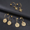Simple Blank butterfly Charms Earring Stainless Steel Gold Plated Crystal Rhinestone Jewelry Earrings Women